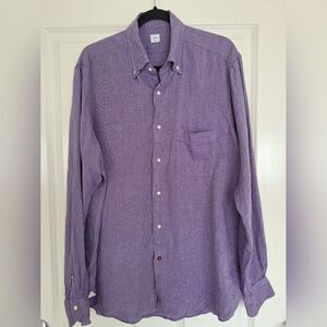 Carrel Purple Linen Men's Shirt‎ Size 17.5 /44